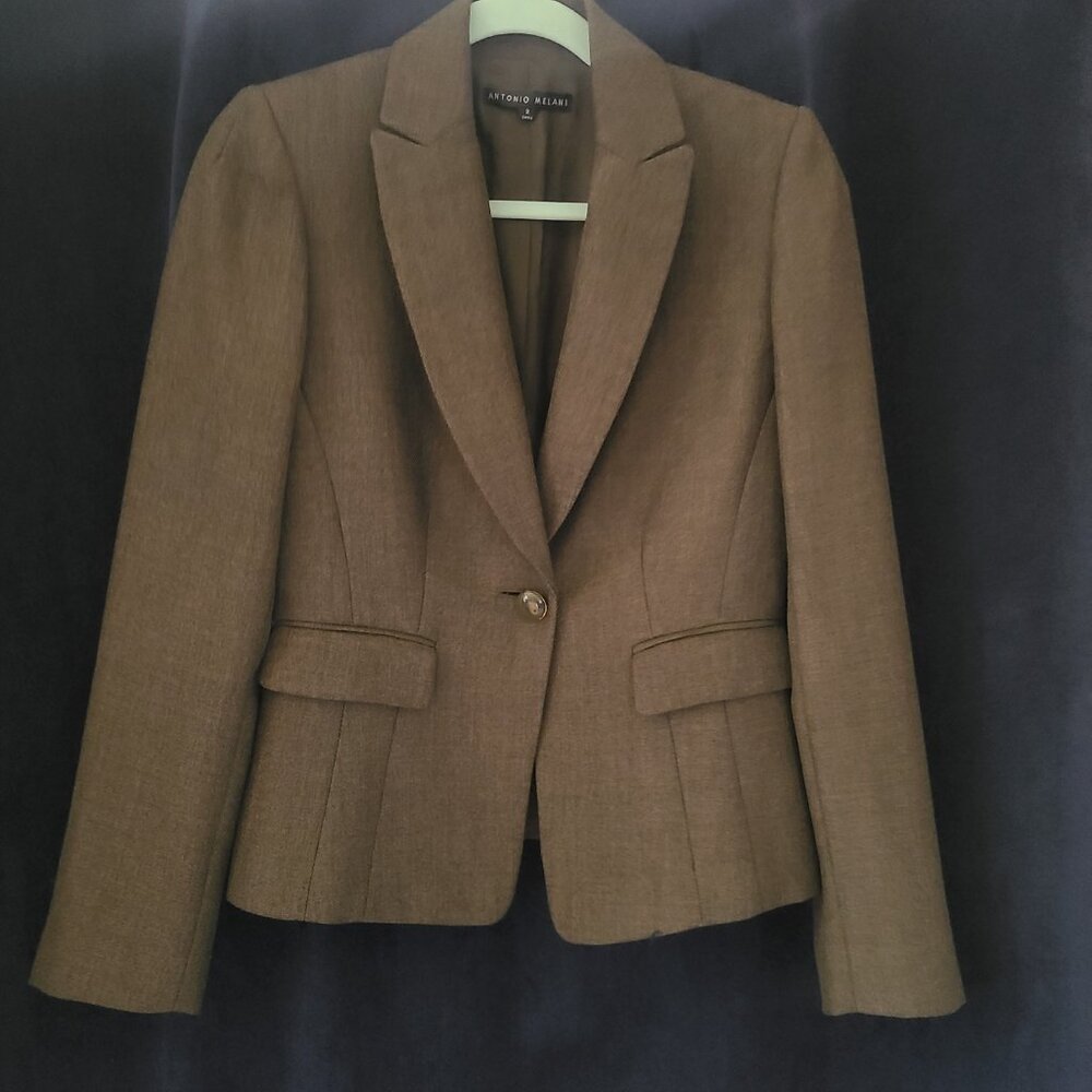 ANTONIO MELANI: Hunter Green Women's  Woven Blazer Size 2